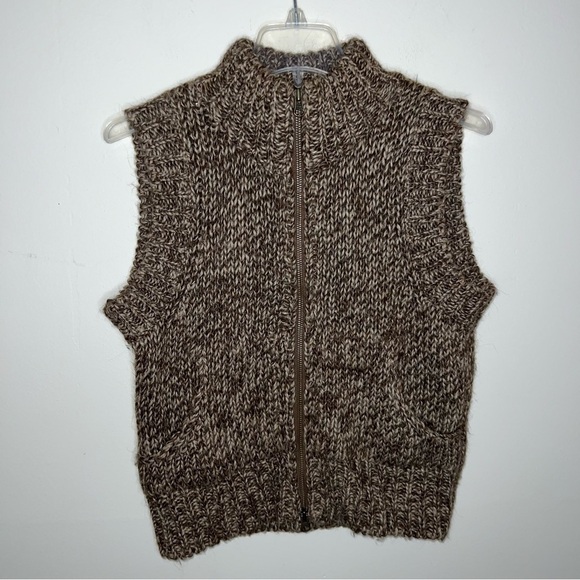 Sundance Alpaca Blend Brown Zipper Front Vest Size S - Picture 2 of 13